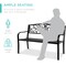 Best Choice Products Outdoor Steel Bench Garden Patio Porch Furniture w/ Floral Design Backrest